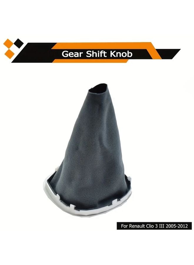 Renault Clio III 2005 2009 Gear Cover Black PU Leather Handbrake Shift Knob - Image 5